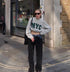 Letter Printed Crew Neck Pullover